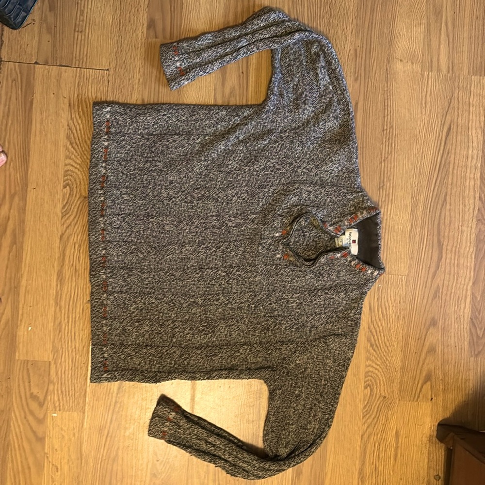 Vintage mottled brown wool blend Woolrich sweater, light- weight cable knit